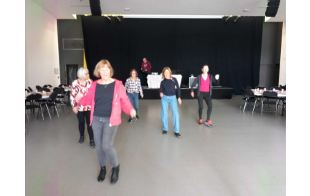 Préparation et répétition de danse en ligne la veille